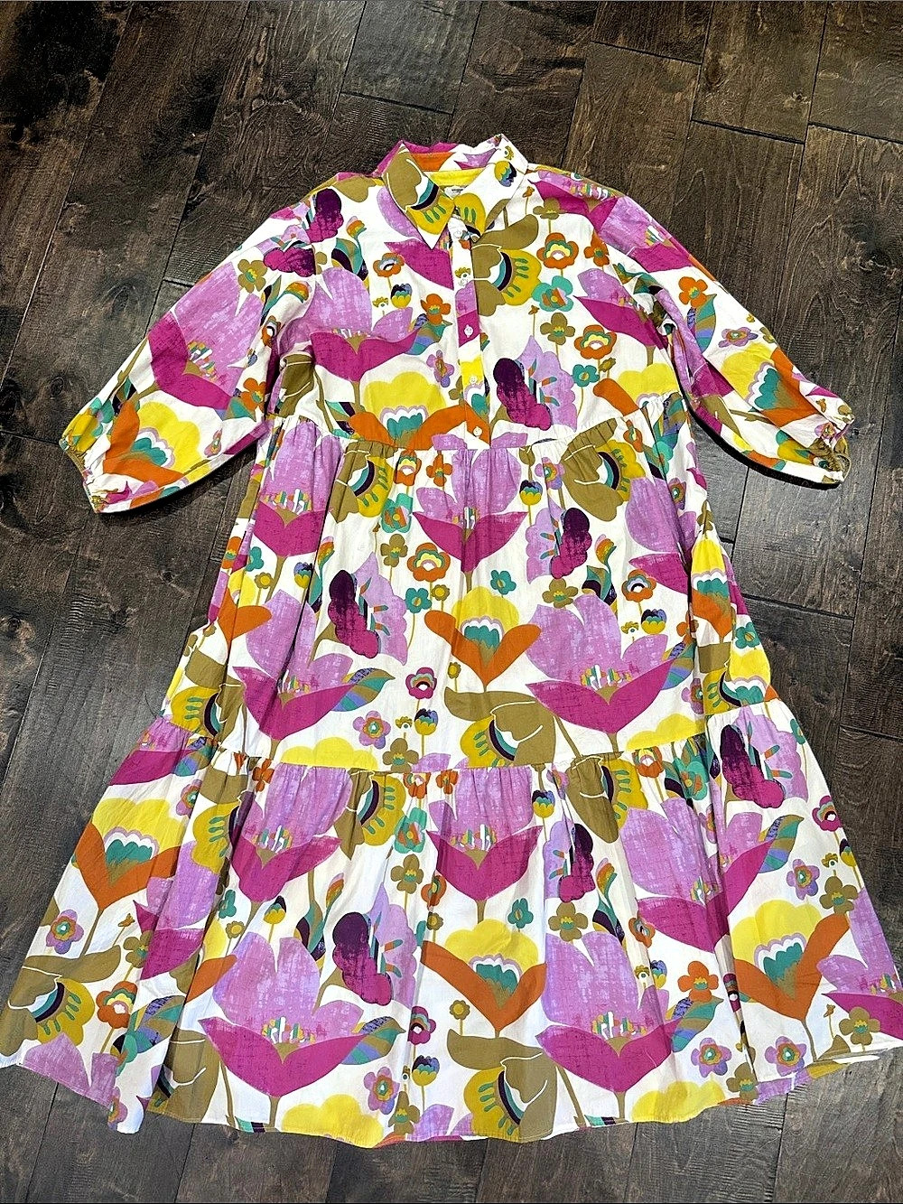 maeve Floral Dress White & Purple Girls 1X